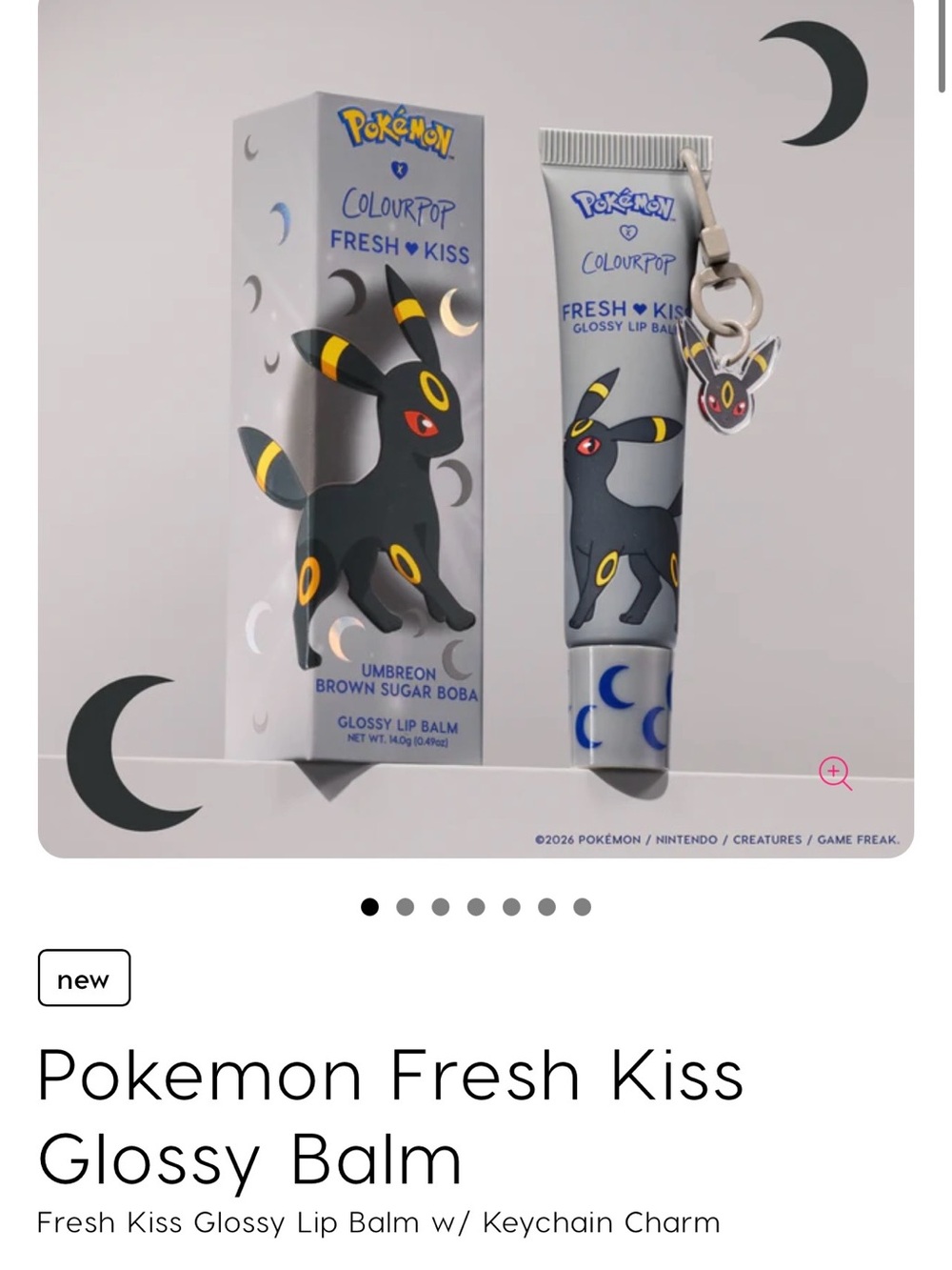 ColourPop Fresh Kiss Glossy Balm — Umbreon Sparkle (Black)